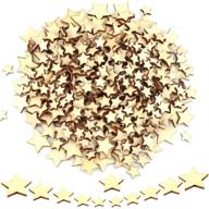 🌟 500pcs mini wooden star slices mixed sizes, blank star shape embellishments, xmas tree stars snowflake unfinished wood cutouts crafts (5 sizes) logo