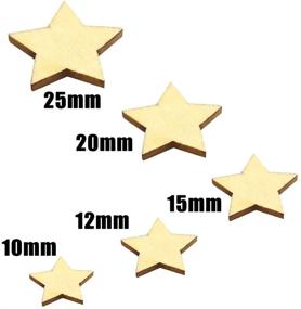 img 3 attached to 🌟 500PCS Mini Wooden Star Slices Mixed Sizes, Blank Star Shape Embellishments, Xmas Tree Stars Snowflake Unfinished Wood Cutouts Crafts (5 Sizes)