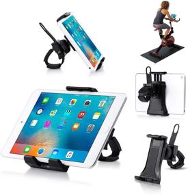 img 4 attached to 📲 Giosio Universal Treadmill Holder Stand: Versatile Bicycle Handlebar Bracket for iPhone, iPad, and More!
