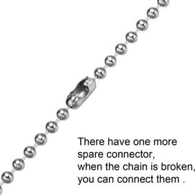 img 1 attached to 🔗 TecUnite 2-Piece Beaded Pull Chain Extension Set: 3.2mm, 3-Meter Beaded Roller Chain with 10 Matching Connectors in Silver