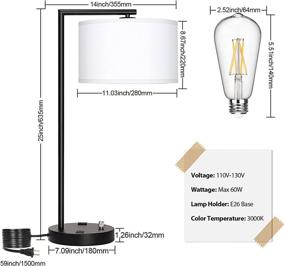 img 1 attached to 💡 Versatile and Modern Table Lamp with USB Ports, AC Outlet, and Stepless Dimming – Perfect for Bedside, Nightstand, Desk or Side Table in Living Room or Bedroom – Includes 8W Bulb