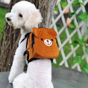 img 2 attached to 🐾 Adjustable Leash Saddlebag for Small Dogs - Cute Pet Backpack Harness Ideal for Travel, Outdoor Adventures, and Hiking