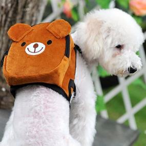 img 1 attached to 🐾 Adjustable Leash Saddlebag for Small Dogs - Cute Pet Backpack Harness Ideal for Travel, Outdoor Adventures, and Hiking