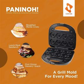 img 2 attached to Chefore 6 in 1 Panini Press Grill: Indoor Sandwich Grill with Portable and Easy-to-Clean Features - Mini Sandwich Makers with 6 Mold Plates