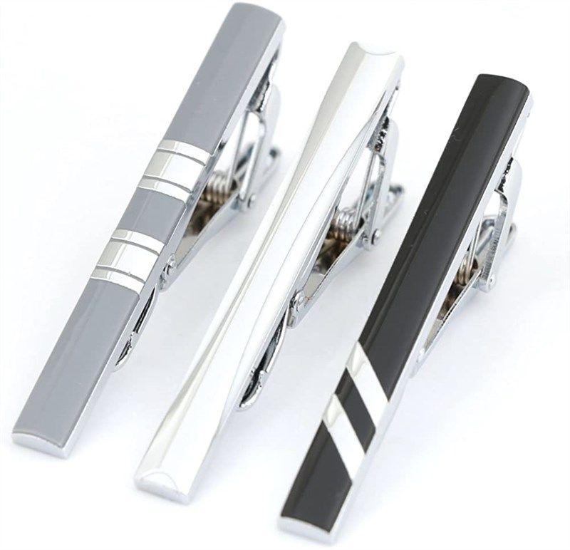 mens clip inch silver tone black 로고