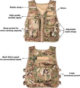 img 1 attached to 🔫 Rein Sport Kids' All Terrain Tactical Airsoft, Paintball, Combat Vest - Age 7-13 Yrs. Adjustable, Flexible, Lightweight, and Durable for Extreme Play and Adventuring