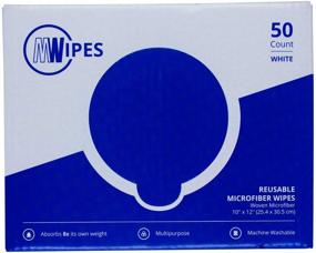 img 1 attached to 🧽 Mwipes Microfiber Rags in A Box (50 Count) - 10"x12" Reusable Cleaning Wipes - Terry Towels, Shop Rags, Wash, Dust - White