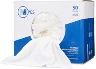 🧽 mwipes microfiber rags in a box (50 count) - 10"x12" reusable cleaning wipes - terry towels, shop rags, wash, dust - white logo