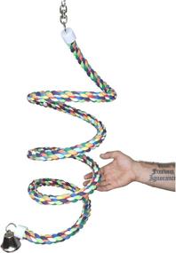 img 1 attached to Enhance your bird's playtime with the Bonka Bird Toys 1022 Huge Rope Boing Coil Swing - Perfect for Parrot Cage Toys, Cages, Macaws, Amazons, and Cockatoos!