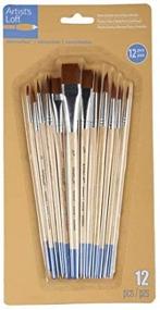 img 4 attached to 🖌️ Улучшите свои художественные творения кистями Artists Loft Necessities Brown Synthetic Flat & Round Brushes