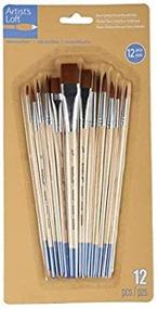 img 1 attached to 🖌️ Улучшите свои художественные творения кистями Artists Loft Necessities Brown Synthetic Flat & Round Brushes