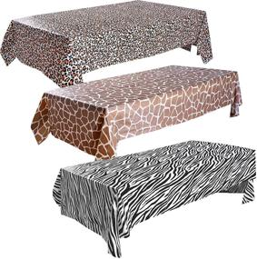 img 4 attached to 🦁 3-Piece Zoo Print Table Covers: Perfect for Animal Safari Themed Parties, Birthdays, and Baby Showers!