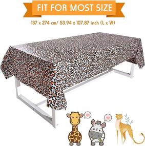 img 3 attached to 🦁 3-Piece Zoo Print Table Covers: Perfect for Animal Safari Themed Parties, Birthdays, and Baby Showers!