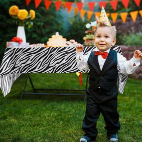 img 1 attached to 🦁 3-Piece Zoo Print Table Covers: Perfect for Animal Safari Themed Parties, Birthdays, and Baby Showers!