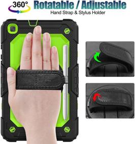 img 1 attached to 📱 Herize Rugged Heavy Duty Protective Case for Samsung Galaxy Tab A 8.0" 2019, with Screen Protector, Stand, Pencil Holder, Handle Hand Strap - Green, compatible with SM-T290/T295/T297 models