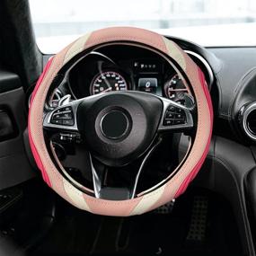 img 3 attached to XCBYT Car Sport Steering Wheel Covers - Pink Automotive Universal 14