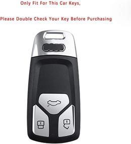 img 1 attached to Beerte Key Fob Cover Fit For Audi A4 Q7 Q5 TT A3 A6 SQ5 R8 S5 Key Shell 3 Button Keyless Entry Remote Control Smart Car Key Fob Protective Case(B-Red Carbon Fiber)