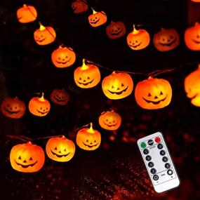 img 4 attached to 🎃 Halloween String Lights: Vibrant LED Pumpkin Lights for Festive Indoor and Outdoor Décor