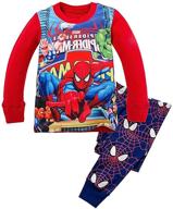 n'aix kids' cotton pajamas with cartoon superhero print in 2-piece set: cartoon sleepwear for little boys logo