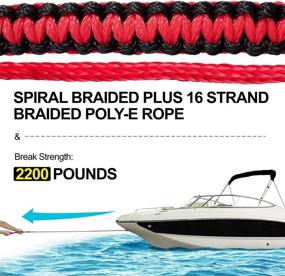 img 3 attached to 🚤 Obcursco 75ft Ski Rope: Enhanced Watersports Ropes for Wakeboard, Water Ski and Kneeboard | 5-Section Design and EVA Handle