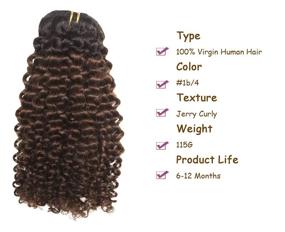 img 3 attached to 🌟 Jerry Curly Hair Extensions 3C 4A for Black Women - ReaHair 8A Grade Long Thick 100% Brazilian African American Hair Extensions - Triple Wefts Soft Blend #1B/4 Color 20inch