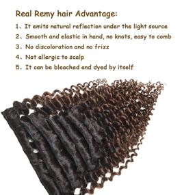 img 2 attached to 🌟 Jerry Curly Hair Extensions 3C 4A for Black Women - ReaHair 8A Grade Long Thick 100% Brazilian African American Hair Extensions - Triple Wefts Soft Blend #1B/4 Color 20inch