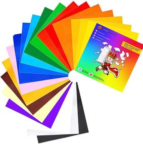 img 4 attached to 🌈 Assorted Colors Adhesive Vinyl Sheets - 45 Sheets by Royal Elements for Cricut and Other Cutters + 5 Transfer Paper Sheets