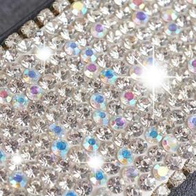 img 2 attached to 🚗 LZLRUN Sparkling Crystal Car Sun Visor Tissue Case PU Leather Holder - Hand-Made Bling Bling Auto Napkin Holder for Women