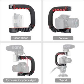 img 3 attached to 📸 ULANZI U-Grip Pro Ручной видео риг стедикам с тремя холодными башмаками: стабилизирующая рукоятка для iPhone 13 12 Pro Max Xs 8 7 плюс, GoPro 10 9 8, Canon Nikon Sony зеркальные камеры.