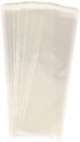 img 4 attached to ✉️ 100pcs Extra Long Adhesive Resealable Clear Plastic Flat Cello Wrap for Food Safe Party Favors and Treats - 3" x 11" inches