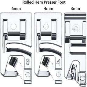 img 3 attached to 🧵 Household Multi-Function Sewing Machine Presser Foot Set for Narrow Rolled Hem - Includes 3 mm, 4 mm, and 6 mm Sizes