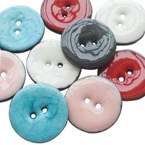 img 3 attached to 🧵 Chenkou Craft Enamel Coco Sewing Buttons, Set of 20 - Button Overcoat Decoration, 25mm with Two Holes (Mix)