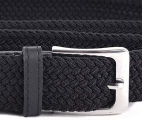 img 3 attached to Comfortable Braided Men's Belts – Elastic-Free Stretch for Casual Style