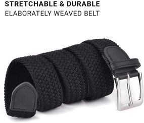 img 1 attached to Comfortable Braided Men's Belts – Elastic-Free Stretch for Casual Style