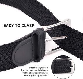 img 2 attached to Comfortable Braided Men's Belts – Elastic-Free Stretch for Casual Style