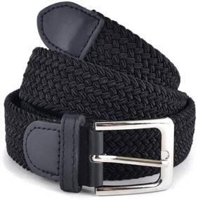 img 4 attached to Comfortable Braided Men's Belts – Elastic-Free Stretch for Casual Style