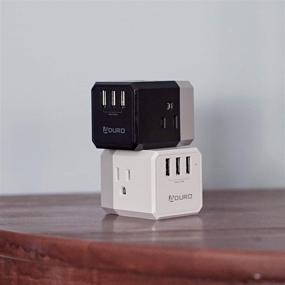 img 2 attached to 🔌 Aduro PowerUp Squared Wall Plug Extender: Универсальный настенный удлинитель розетки с USB-зарядкой и защитой от скачков напряжения, 3 многоразовых розетки и 3 USB-порта (белый)