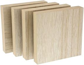 img 1 attached to 🔲 Premium Unfinished MDF Wood Squares: Ideal for Arts and Crafts (1 Inch Thick, 6x6 in, 4 Pack)