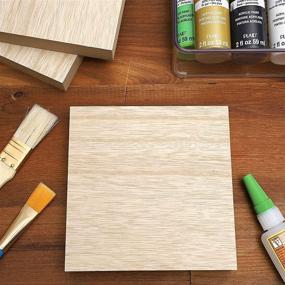 img 2 attached to 🔲 Premium Unfinished MDF Wood Squares: Ideal for Arts and Crafts (1 Inch Thick, 6x6 in, 4 Pack)