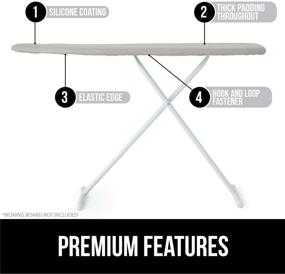 img 3 attached to Premium Gorilla Grip Reflective Silicone Ironing Board Cover - Scorch and Stain Resistant, 15x54 Inch, Hook and Loop Fastener Straps, Fits Large & Standard Boards, Thick Padding - Silver