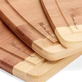 img 3 attached to Heim Concept Bamboo Cutting Boards Set - 3PC Different Sizes, Eco-Friendly Organic Bamboo Wood Chopping Board With Drip Groove - Premium Quality