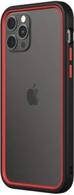 img 4 attached to RhinoShield CrashGuard NX: Shock Absorbent Bumper Case for iPhone 12/12 Pro – 11ft Drop Protection, Slim Design – Black/Red