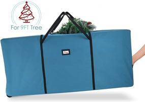 img 3 attached to XL Christmas Tree Rolling Storage Bag - Fits Artificial Disassembled Trees up to 9 ft - Durable Handles, Wheels for Easy Carrying & Transport - Tear Proof Oxford Duffle Bag