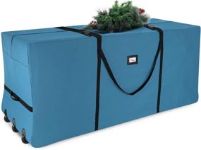 img 4 attached to XL Christmas Tree Rolling Storage Bag - Fits Artificial Disassembled Trees up to 9 ft - Durable Handles, Wheels for Easy Carrying & Transport - Tear Proof Oxford Duffle Bag