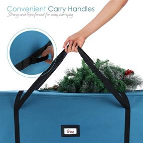 img 2 attached to XL Christmas Tree Rolling Storage Bag - Fits Artificial Disassembled Trees up to 9 ft - Durable Handles, Wheels for Easy Carrying & Transport - Tear Proof Oxford Duffle Bag