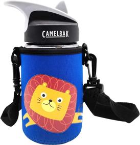 img 4 attached to 🥤 CHEETAH Water Bottle Carrier: Shoulder Strap for Camelbak Eddy Kids, Neoprene Sleeve Holder, Compatible with Contigo & Simple Modern - Best for Most Kids Bottles