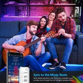 img 2 attached to 🔮 Vibrant 100FT/30M LED Strip Lights with Bluetooth Remote App for Colorful, Musical Ambiance in Bedroom, Party, Bar – Ideal for Home, Kitchen, Christmas