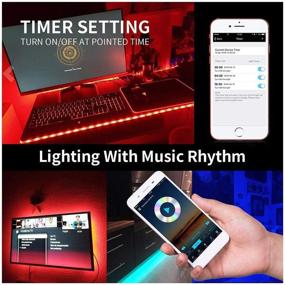 img 1 attached to 🔮 Vibrant 100FT/30M LED Strip Lights with Bluetooth Remote App for Colorful, Musical Ambiance in Bedroom, Party, Bar – Ideal for Home, Kitchen, Christmas