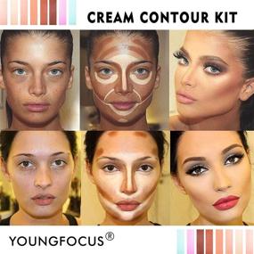 img 2 attached to Youngfocus Cosmetics Cream Contour Kit - 8 Best Colors for Contouring & Highlighting - Vegan, Cruelty-Free, Hypoallergenic - Includes Step-by-Step Instructions - Contouring Foundation/Concealer Palette