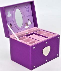 img 4 attached to 👸 African American Beauty Girly Girl Princess Ballerina - Purple/Lite Purple Musical Jewelry Box